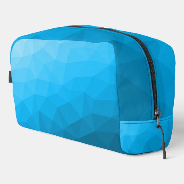 Blue cyan gradient geometric mesh pattern dopp kit (Right Corner)