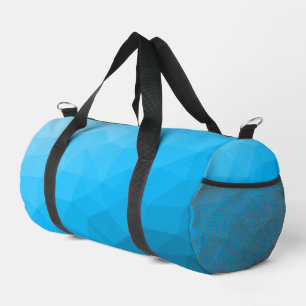 Blue cyan gradient geometric mesh pattern duffle bag