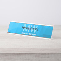 Blue cyan gradient geometric mesh pattern Monogram