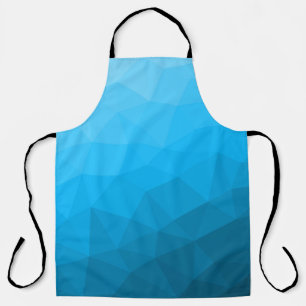Blue cyan gradient geometric mesh pattern Triangle Apron