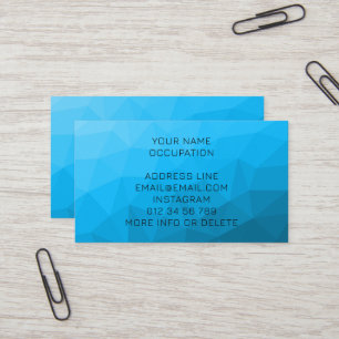 Blue cyan gradient geometric mesh pattern Triangle Business Card