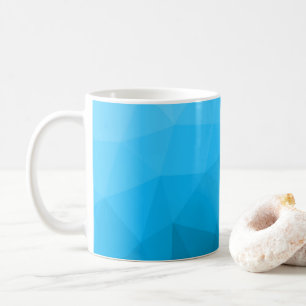 Blue cyan gradient geometric mesh pattern Triangle Coffee Mug