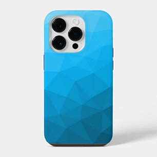 Blue cyan gradient geometric mesh pattern Triangle iPhone 14 Pro Case