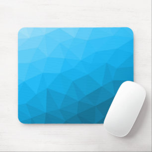Blue cyan gradient geometric mesh pattern Triangle Mouse Pad