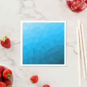 Blue cyan gradient geometric mesh pattern Triangle Napkin