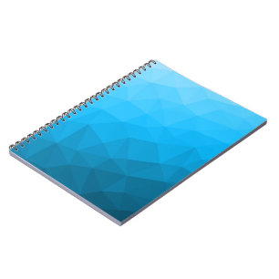 Blue cyan gradient geometric mesh pattern Triangle Notebook