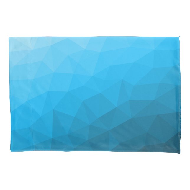 Blue cyan gradient geometric mesh pattern Triangle Pillowcase (Front)