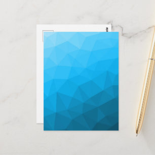 Blue cyan gradient geometric mesh pattern Triangle Postcard