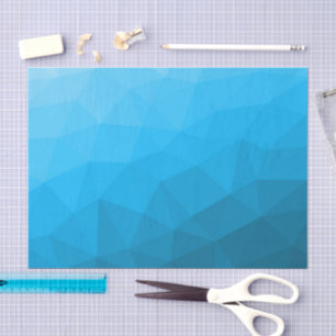 Blue cyan gradient geometric mesh pattern Triangle Tissue Paper
