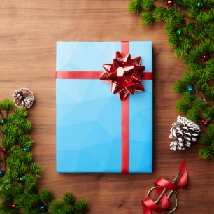 Blue cyan gradient geometric mesh pattern Triangle Wrapping Paper
