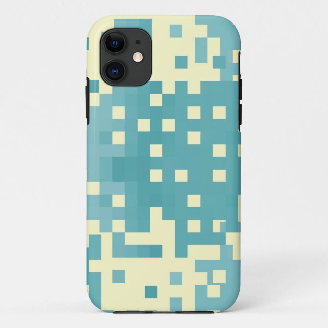 Blue & Cyan Pixel Pattern Case-Mate iPhone Case (Back)