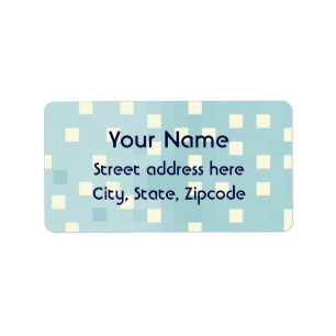 Blue & Cyan Pixel Pattern Label