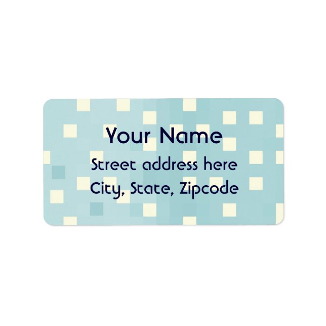 Blue & Cyan Pixel Pattern Label (Front)