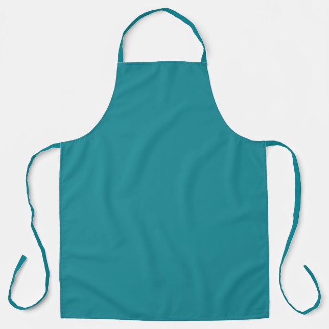 Blue Cyan Teal Turquoise Spring Season Solid Colou Apron (Front)