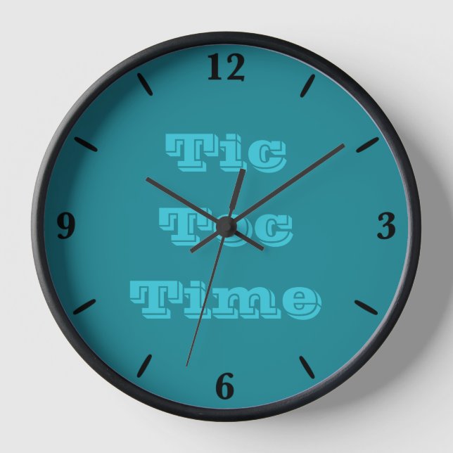 Blue Cyan Teal Turquoise Spring Season Solid Colou Clock (Front)