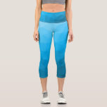 Blue cyan turquoise geometric mesh pattern capri leggings<br><div class="desc">Unique and fun customisable geometric women's clothing. Cool capri leggings fashion for her. 
Triangle geometric mesh with light dark blue turquoise ombre gradient.</div>