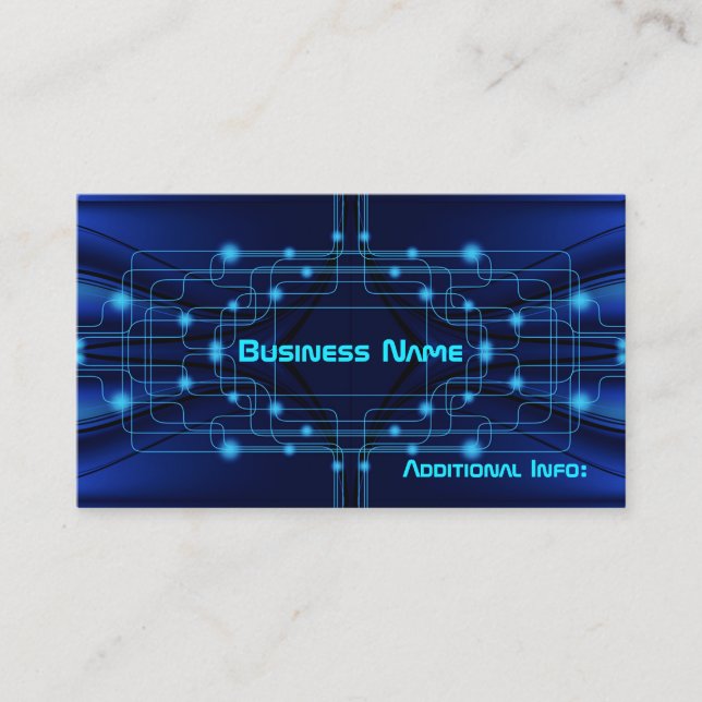 Blue Cyber Circuits Business Card (Front)