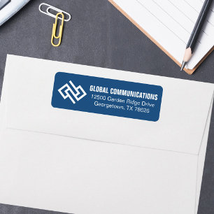 Blue Cyber Technology Company Return Address Label