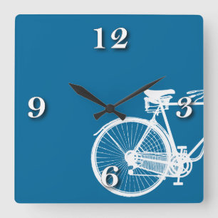 Blue cycle wall Clock