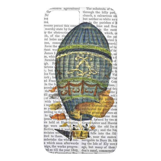Blue Cylindrical Hot Air Balloon Case-Mate iPhone Case (Back)