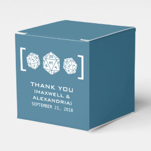 Blue D20 Dice Gamer Favour Boxes