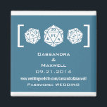 Blue D20 Dice Gamer Wedding Info Magnet v2<br><div class="desc">This D20 Dice Gamer Wedding Information Magnet in blue is perfect for the nerdy couple who fell in love over a shared interest in role playing games and would like to announce their wedding info displaying this part of their personalities. This offbeat design features a simple and minimalist trio of...</div>