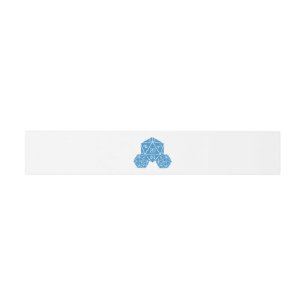 Blue D20 Dice Wedding Belly Bands Invitation Belly Band