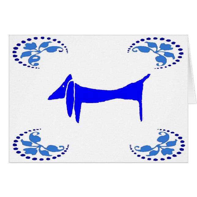 Blue Dachshund Abstract Dogs (Front Horizontal)
