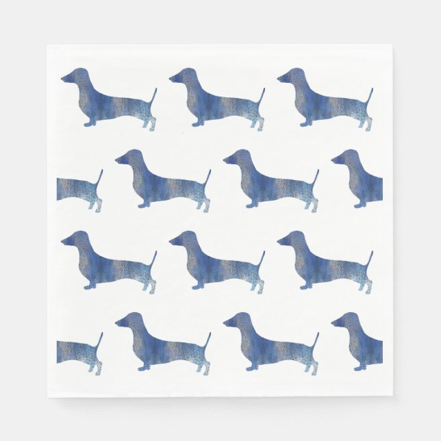 Blue dachshund napkin (Front)