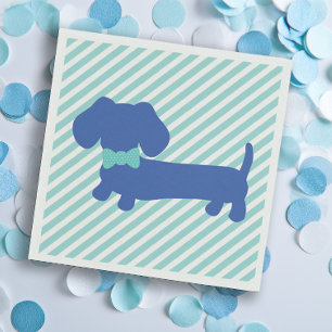 Blue Dachshund Wiener Dog Napkins