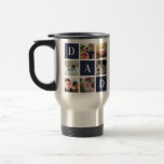 Blue Dad Colorblock Six Photo Collage Personalized Travel Mug<br><div class="desc">Customize this Blue Dad Colorblock Six Photo Collage Personalized Travel Mug gift idea to celebrate one of your favorite people. This personalized gift makes a birthday gift or Christmas gift. Makes a great gift for mom, mother, stepmom. Family and friends will love this Blue Dad Colorblock Six Photo Collage Personalized...</div>