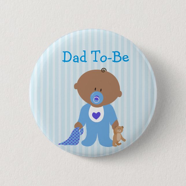 Blue Dad To Be Baby Shower Button (Front)