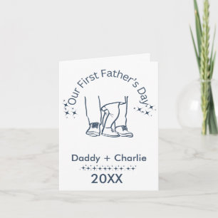 Blue Daddy and Toddler Father's Day Card