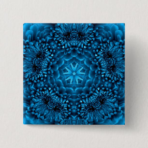 BLUE DAHLIA 15 CM SQUARE BADGE