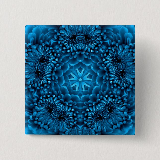 BLUE DAHLIA 15 CM SQUARE BADGE (Front)