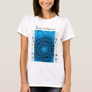 BLUE DAHLIA FLOWER, Abstract Floral Nature Lover T-Shirt