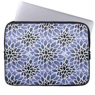 Blue Dahlia Pattern Laptop Sleeve