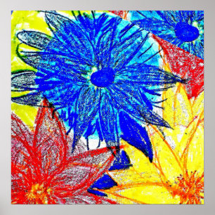 Blue Dahlia Poster