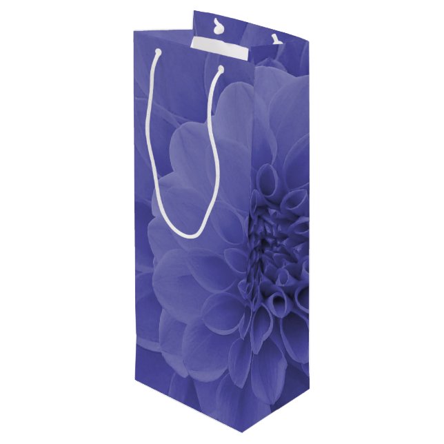 Blue Dahlia Wine Gift Bag (Back Angled)