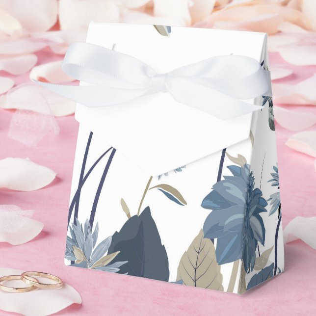 Blue Dahlias Cornflower Favour Box (Wedding)