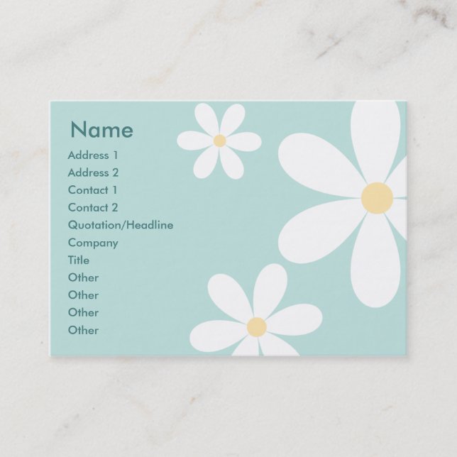 Blue Daisies - Chubby Business Card (Front)