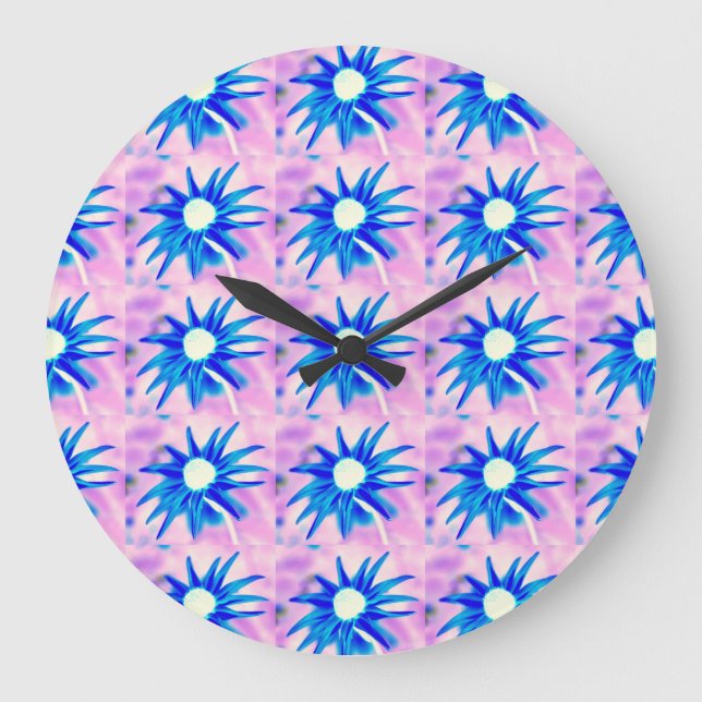 blue daisies clock (Front)