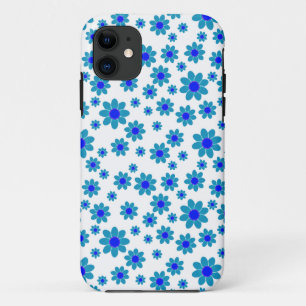 Blue Daisies Floral Repeating Daisy Pattern iPhone 11 Case