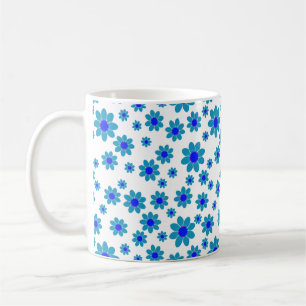 Blue Daisies Floral Repeating Daisy Pattern Coffee Mug