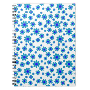 Blue Daisies Floral Repeating Daisy Pattern Flee Notebook