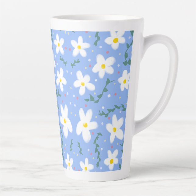 Blue Daisies Latte Mug (Right)