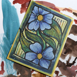 Blue Daisies                                       Postcard