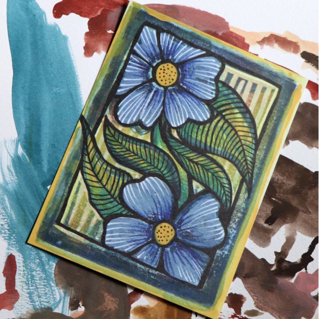 Blue Daisies                                       Postcard (Creator Uploaded)