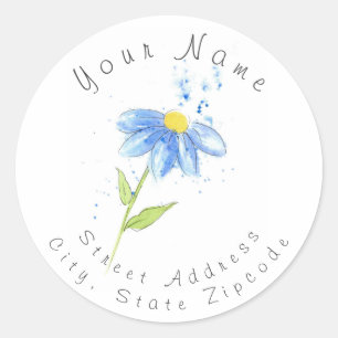 'Blue Daisy' Address Label