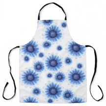 Blue Daisy Apron